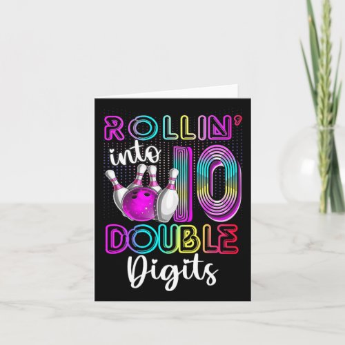 Rollin Into 10 Double Digits 10th Birthday Bowling