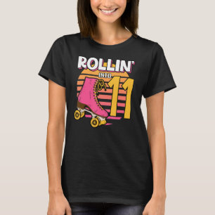Rollin' Into 11 Roller Girl 11th Birthday Party Sk T-Shirt