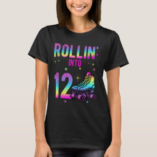 Rollin' Into 12th Birthday Roller Skate Lifestyle  T-Shirt