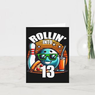Rollin Into 13 Bowling Birthday Party 13th Birthda Card