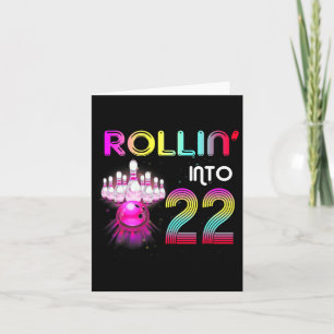 Rollin Into 22 Bowling Birthday Party 22nd Birthda Card