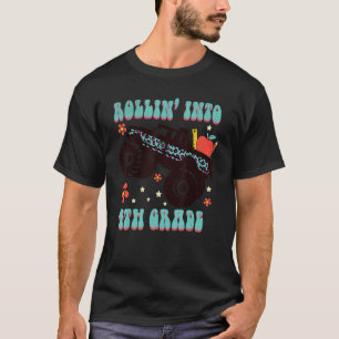 Rollin' Into 4th Grade Monster Truck Girls Back To T-Shirt