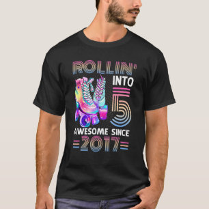 Rollin' Into 5 Awesome 2017 Roller Skating 5th Bir T-Shirt