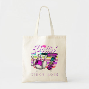 Rollin' into 7 Awesome 2015 Retro Bowling 7th Birt Tote Bag