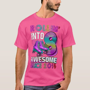 Rollin' Into 8 Awesome 2014 Roller Skating 8Th Bir T-Shirt