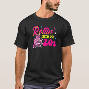 Rollin' Into My 20s  20 Birthday Roller Skating T-Shirt
