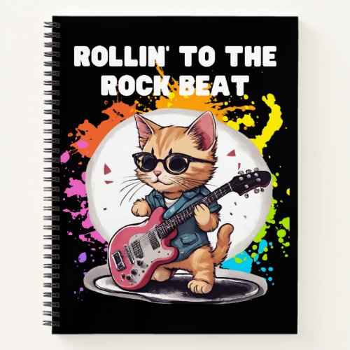  Rollin To The Rock Beat Cat  Guitar Notebook