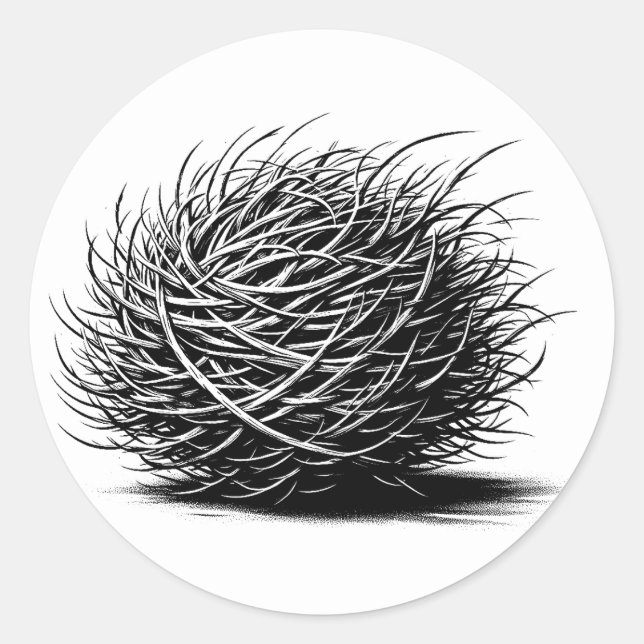 Rollin Tumbleweed Plant illustration Original Art Classic Round Sticker (Front)