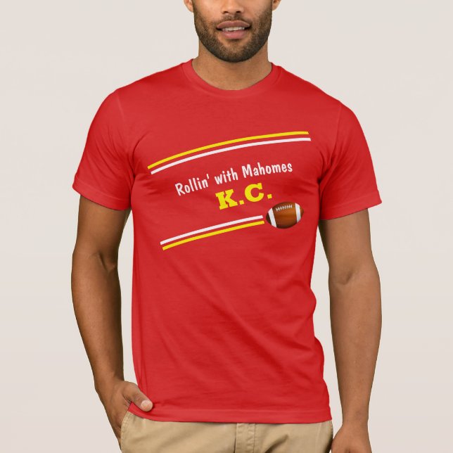 Rollin with Mahomes Kansas City  Skyline T-Shirt (Front)