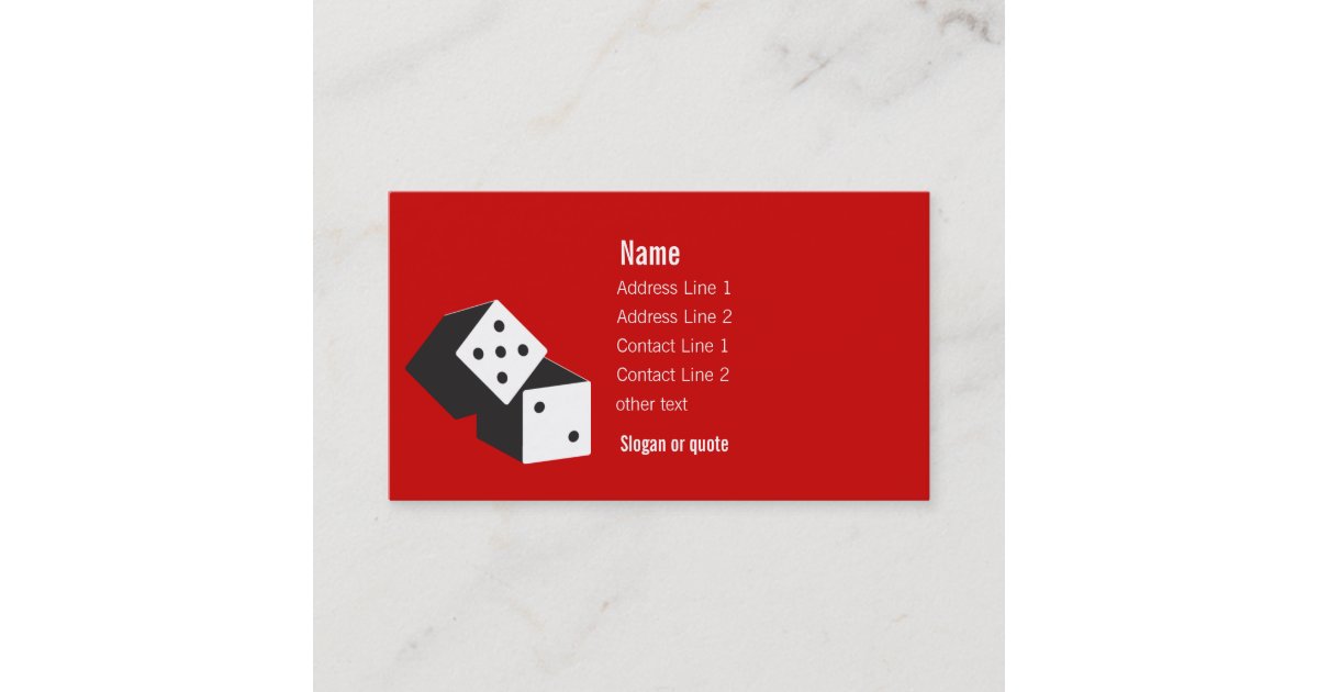 Rolling Dice Business Card Zazzle