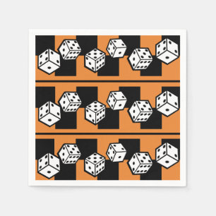 rolling dice for board game theme, bunco, vegas napkins
