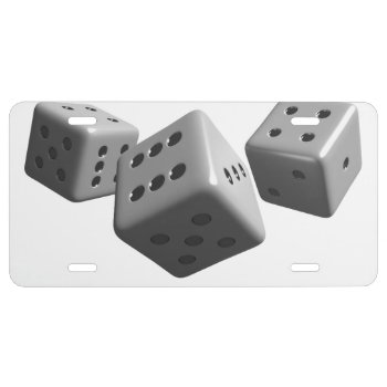 Rolling Dice License Plate by Iverson_Designs at Zazzle