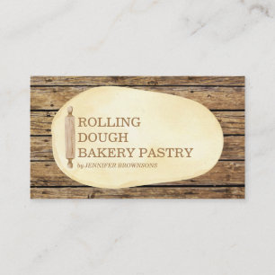 Rolling Dough Wood Cutting Board Bakery Cake Business Card