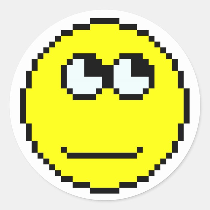 Rolling Eyes Emoticon Round Stickers