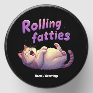 Rolling Fatties Cat Meme Funny & Cute Chonk Cats Mini Candle Favors
