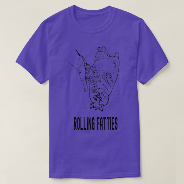 Rolling Fatties Cat  T-Shirt (Design Front)