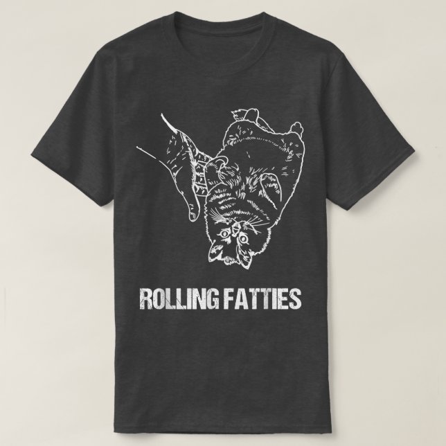 Rolling Fatties Cat  T-Shirt (Design Front)