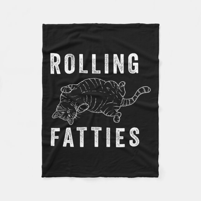 Rolling Fatties Chonk Cat Lover Gift Cat Mom Cat D Fleece Blanket (Front)