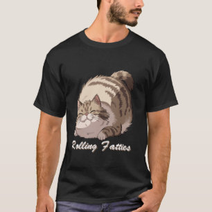 Rolling Fatty Cat Meme Lazy Furry Kitty Humor Funn T-Shirt
