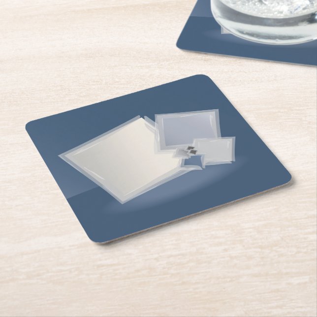 Rolling Fibonacci squares Square Paper Coaster (Angled)