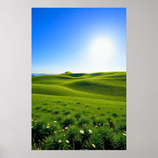 Rolling Green Hills in Spring Poster