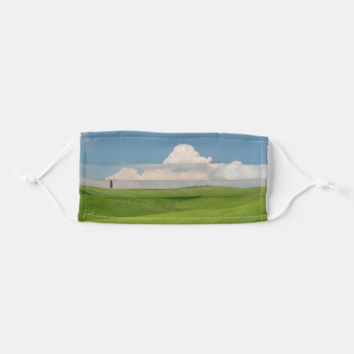 Rolling Green Hills Under Puffy White Clouds Adult Cloth Face Mask