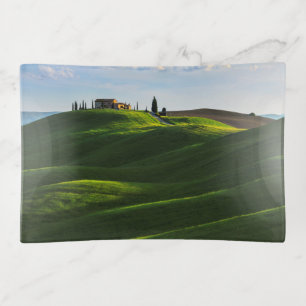 Rolling Hill Near Asciano, Tuscany Trinket Tray