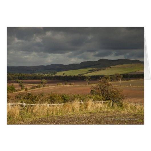 Rolling Hills And Mountains Under A Cloudy Sky Cards (Front Horizontal)