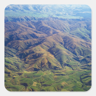 Rolling hills in Southland Region of New Zealand Square Sticker