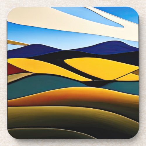 Rolling Hills of California Minimalist Landscape Beverage Coaster