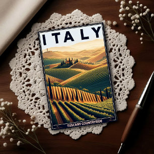 Rolling Hills of Tuscany – Vintage Travel Postcard