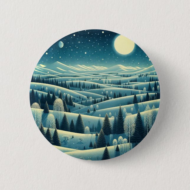 Rolling Hills of Winter Button (Front)