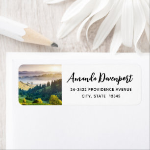 Rolling Hills Scenic Nature Photo Address Label