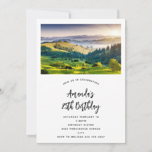 Rolling Hills Scenic Nature Photo Birthday Invitation