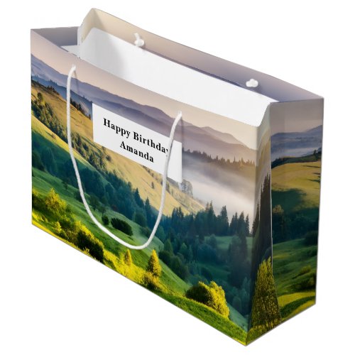Rolling Hills Scenic Nature Photo Birthday Large Gift Bag