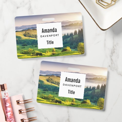 Rolling Hills Scenic Nature Photo Business Badge