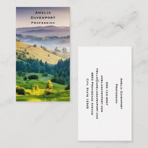 Rolling Hills Scenic Nature Photo Business Card