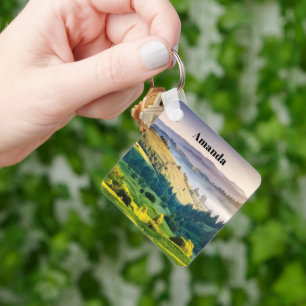 Rolling Hills Scenic Nature Photo Keychain