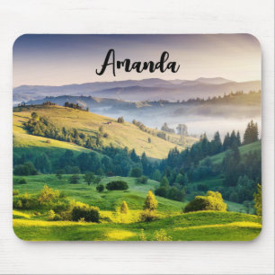 Rolling Hills Scenic Nature Photo Mouse Pad