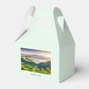 Rolling Hills Scenic Nature Photo Thank You Favor Boxes