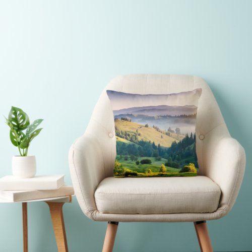 Rolling Hills Scenic Nature Photo Throw Pillow