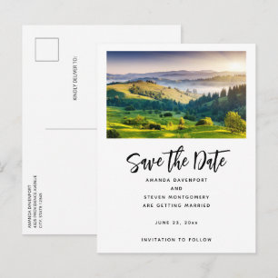 Rolling Hills Scenic Nature Photo Wedding Announcement Postcard