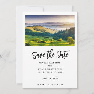 Rolling Hills Scenic Nature Photo Wedding Save The Date
