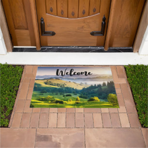 Rolling Hills Scenic Nature Photo Welcome Doormat