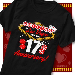 Rolling In Las Vegas 17th Anniversary Couples Trip T-Shirt