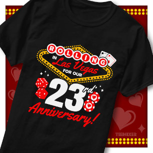 Rolling In Las Vegas 23rd Anniversary Couples Trip T-Shirt