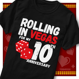 Rolling In Vegas 10th Anniversary Funny Couple T-Shirt