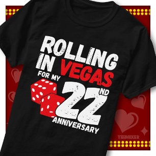 Rolling In Vegas 22nd Anniversary Funny Couple T-Shirt