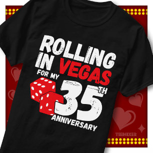 Rolling In Vegas 35th Anniversary Funny Couple T-Shirt