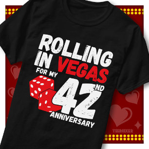 Rolling In Vegas 42nd Anniversary Funny Couple T-Shirt